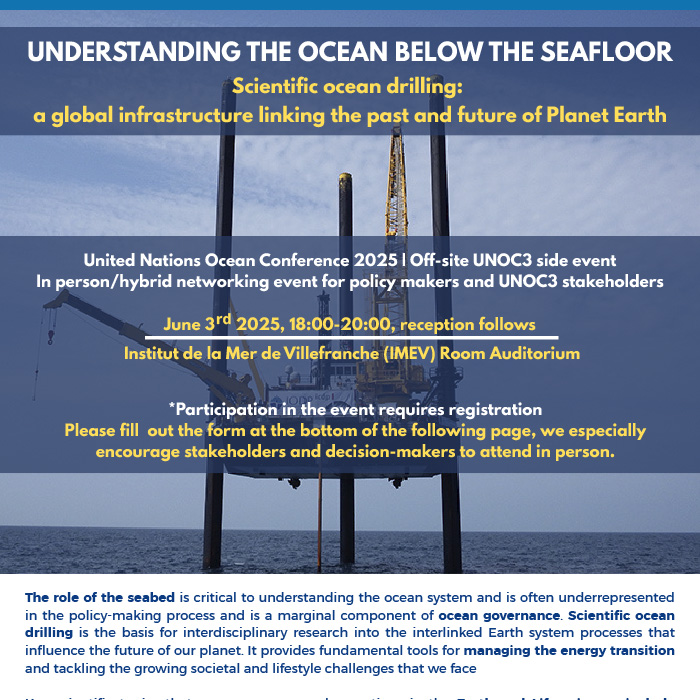 "UNDERSTANDING THE OCEAN BELOW THE SEAFLOOR Scientific ocean drilling: a global infrastructure linking the past and future of Planet Earth"
