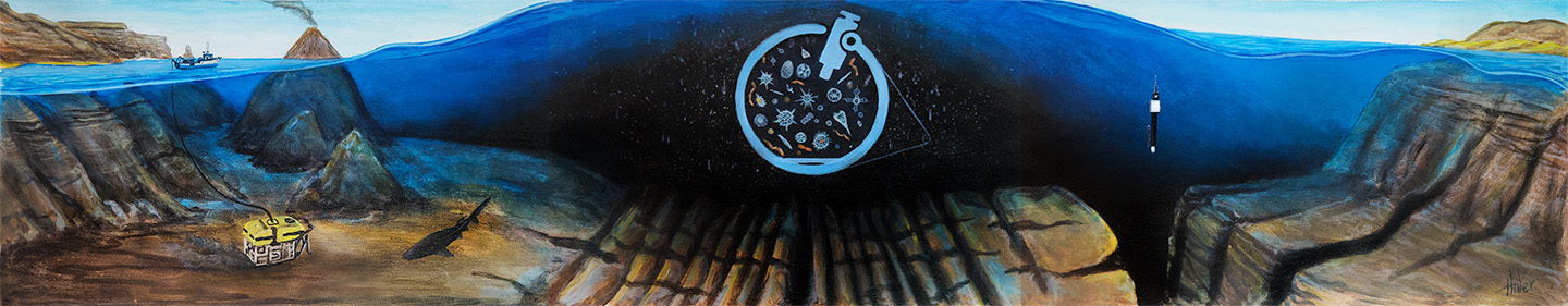 Artwork by Carlos Hiller - Acrylic paint transferred onto stickers covering the Argo float foam